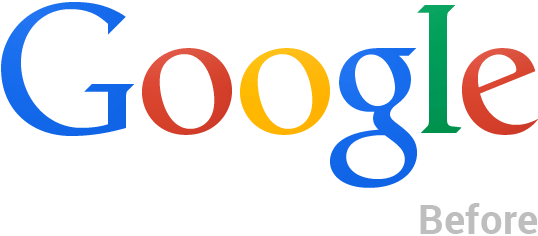 google logos before and after