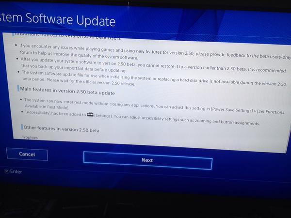 Sony PS4 2.5 Update